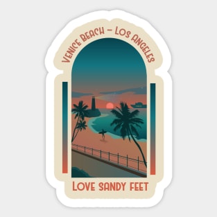 Los Angeles Love Sandy Feet Sticker